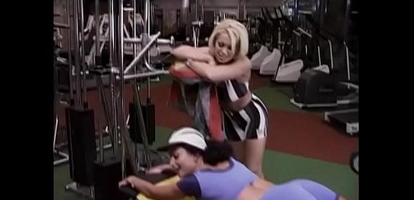  Horny sluts training in gym